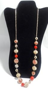 Style & Co. Gold/Red Mesh Necklace